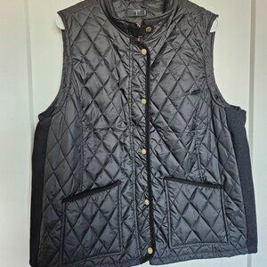 Tahari Womens Black Quilted Vest 1X